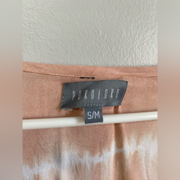 Peachy Pink Tie Dye Kimono Duster - Picture 3 of 5